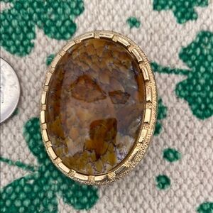 Vintage Elegant stone and Gold-toned cufflink